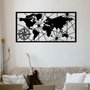 Wallity World Map Large Metal Wall Decor Negro